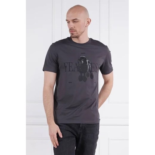 Szary t-shirt męski Hugo Boss młodzieżowy