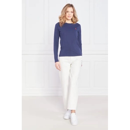 Granatowa bluzka damska Polo Ralph Lauren bawełniana z długim rękawem
