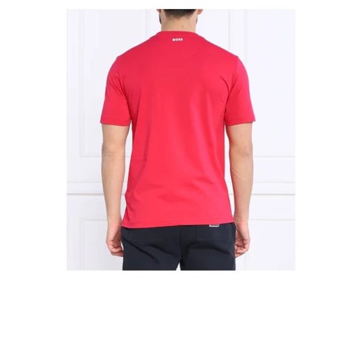 T-shirt męski czerwony BOSS HUGO z krótkim rękawem 