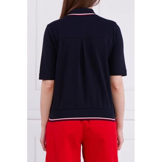 Bluzka damska Tommy Hilfiger z elastanu z kołnierzykiem
