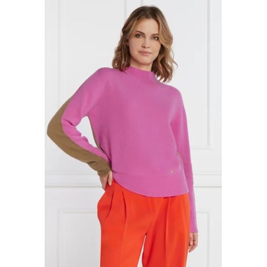 Sweter damski Pinko z okrągłym dekoltem różowy casual 