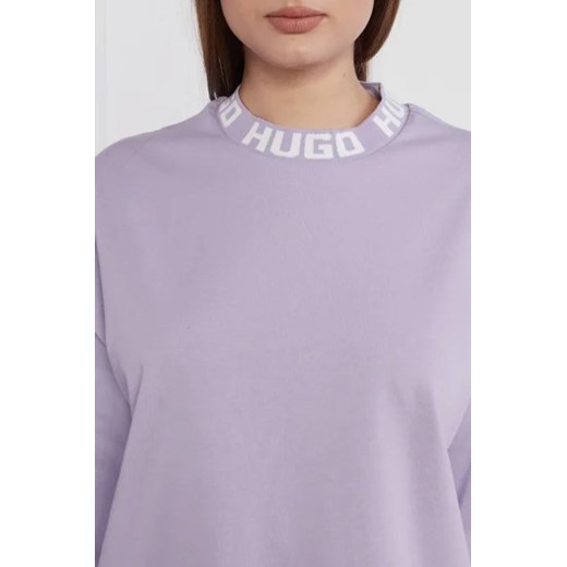 Hugo Boss bluzka damska z krótkim rękawem z okrągłym dekoltem casualowa 