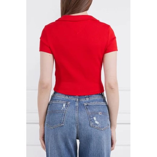 Bluzka damska Tommy Jeans bawełniana z kołnierzykiem