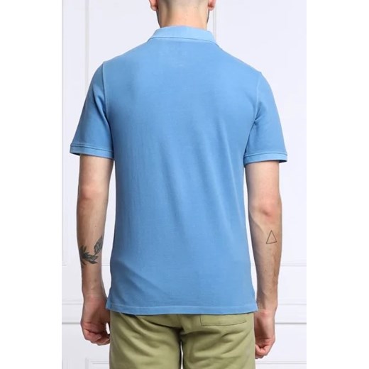 Niebieski t-shirt męski Guess casual z krótkimi rękawami 