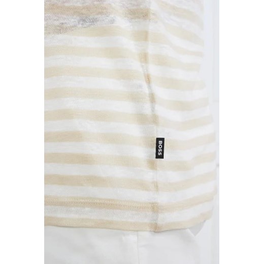 BOSS Lniany t-shirt Tiburt 350 | Regular Fit XL okazja Gomez Fashion Store