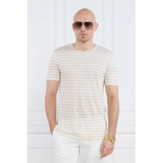 BOSS Lniany t-shirt Tiburt 350 | Regular Fit XL okazja Gomez Fashion Store