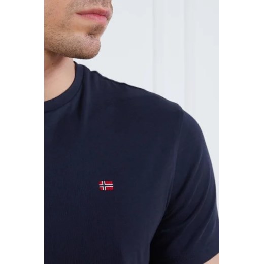 T-shirt męski Napapijri niebieski z krótkim rękawem