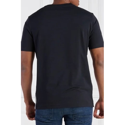 T-shirt męski czarny BOSS HUGO z krótkim rękawem bawełniany