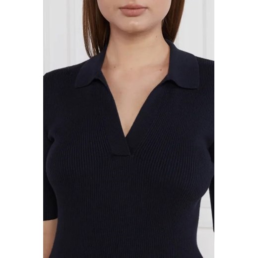 Sweter damski czarny Ralph Lauren z dekoltem v casual