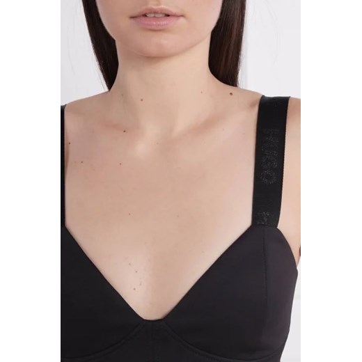 Sukienka Hugo Boss dopasowana na ramiączkach w serek elegancka z elastanu
