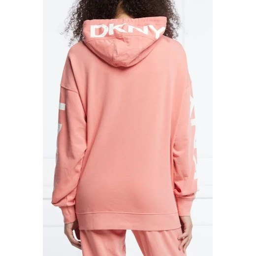 Bluza damska DKNY na jesień różowa bawełniana sportowa