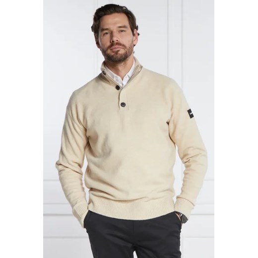 Calvin Klein Sweter LYCRA BLEND BUTTON QUARTER ZIP | Regular Fit | z dodatkiem Calvin Klein M Gomez Fashion Store