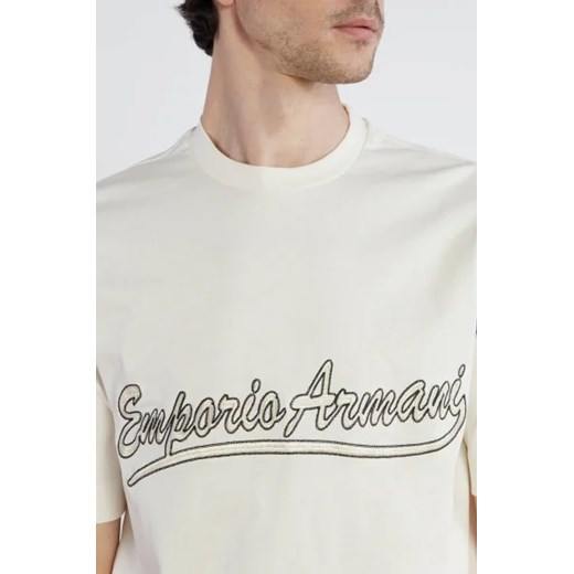 T-shirt męski Emporio Armani z napisami bawełniany