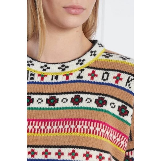 Sukienka Kenzo casualowa w paski mini bawełniana z długim rękawem 