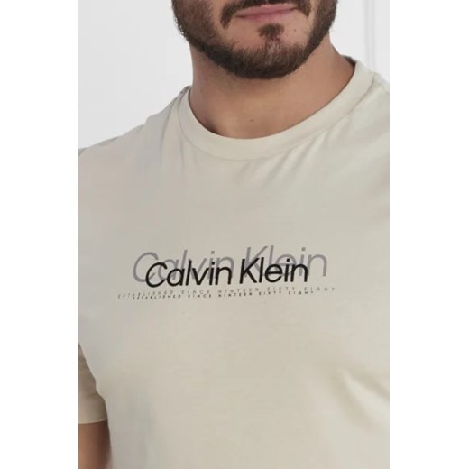 Calvin Klein T-shirt DOUBLE FLOCK LOGO | Regular Fit Calvin Klein S wyprzedaż Gomez Fashion Store
