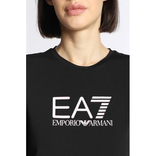 Bluzka damska Emporio Armani młodzieżowa z długimi rękawami z elastanu z okrągłym dekoltem