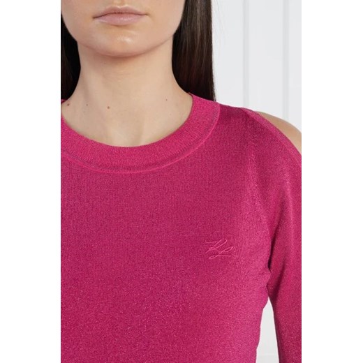 Sweter damski Karl Lagerfeld z okrągłym dekoltem