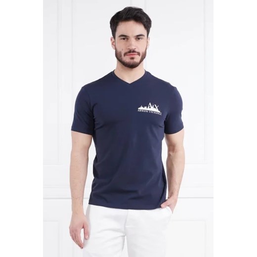 T-shirt męski granatowy Armani Exchange z krótkim rękawem
