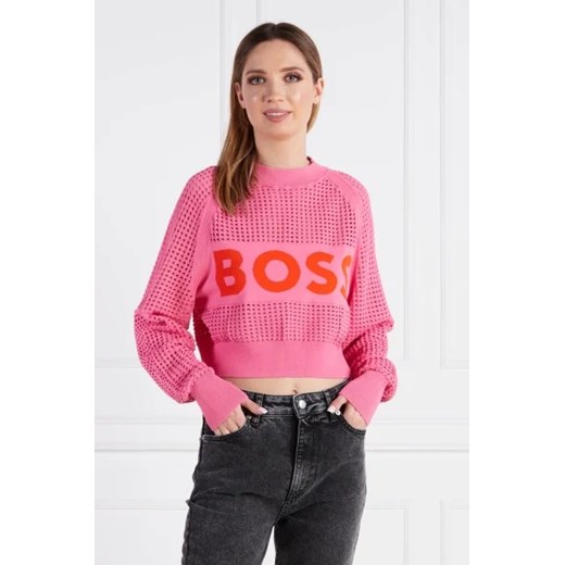 Sweter damski różowy BOSS HUGO