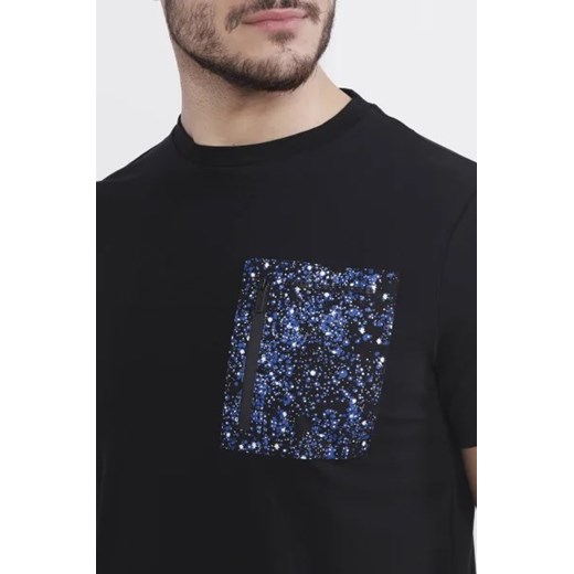 T-shirt męski czarny Karl Lagerfeld z nadrukami