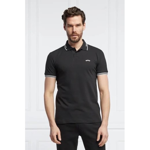 T-shirt męski BOSS HUGO z krótkim rękawem czarny na wiosnę 