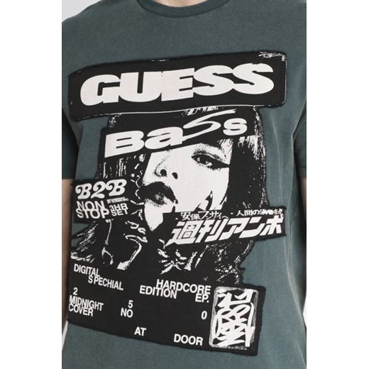 GUESS JEANS T-shirt SS BSC GUESS MUSIC POSTER | Regular Fit S okazja Gomez Fashion Store