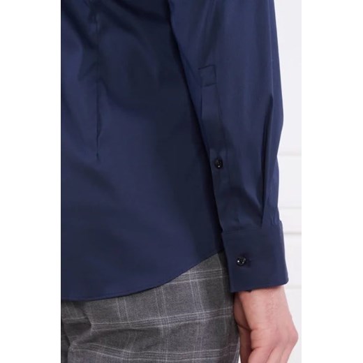 Koszula męska Hugo Boss z klasycznym kołnierzykiem niebieska casual z długimi rękawami 