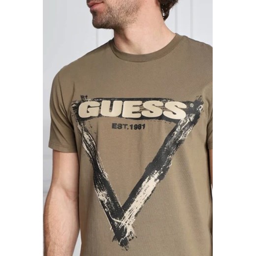 GUESS JEANS T-shirt SS BSC BRUSHED TRIANGLE TEE | Classic fit S wyprzedaż Gomez Fashion Store