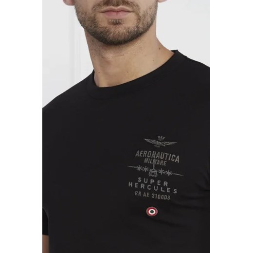 Aeronautica Militare t-shirt męski z krótkim rękawem z bawełny jesienny