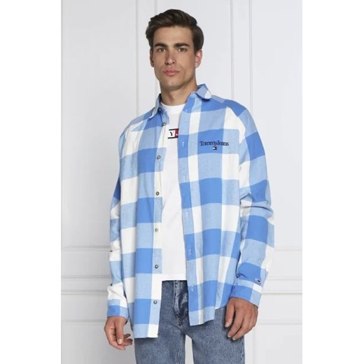 Koszula męska niebieska Tommy Jeans z klasycznym kołnierzykiem casual