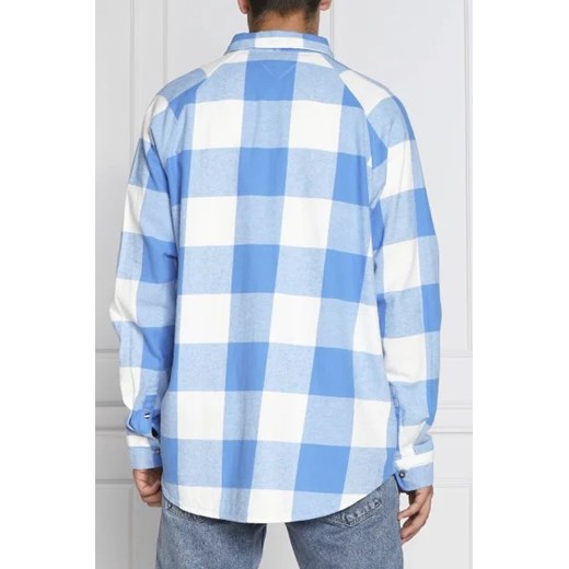 Koszula męska Tommy Jeans casual z klasycznym kołnierzykiem niebieska z długim rękawem