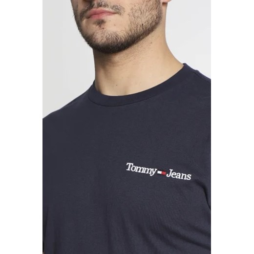 T-shirt męski granatowy Tommy Jeans z krótkimi rękawami bawełniany