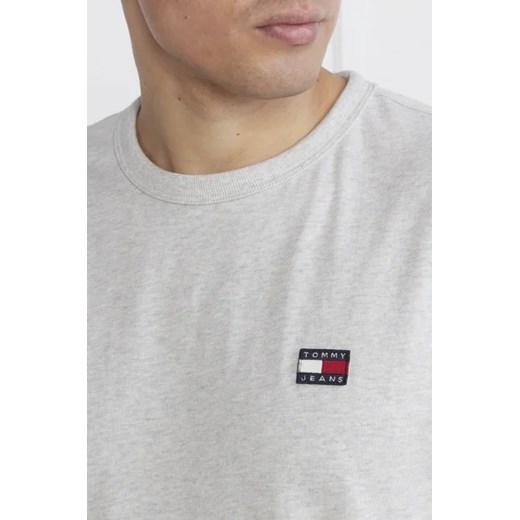 T-shirt męski szary Tommy Jeans z krótkim rękawem bawełniany 