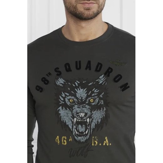 T-shirt męski Aeronautica Militare z długimi rękawami bawełniany