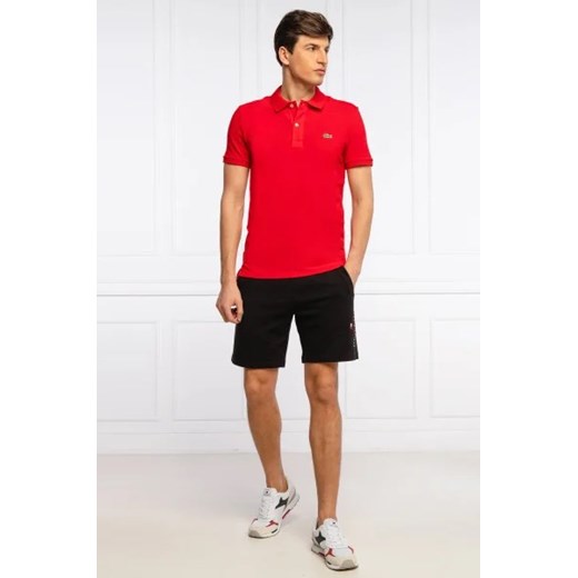 T-shirt męski Lacoste na lato z krótkim rękawem czerwony 