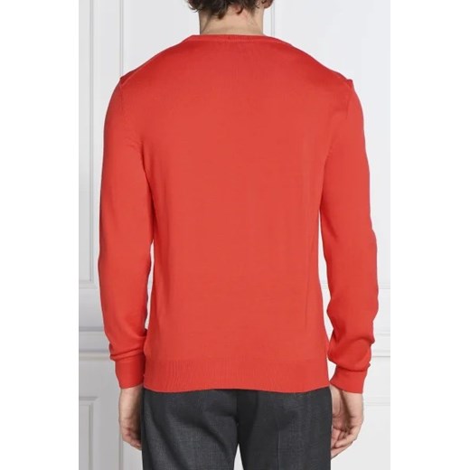 Sweter męski czerwony BOSS HUGO w serek casualowy