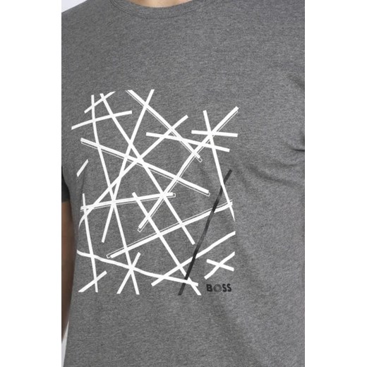 T-shirt męski BOSS HUGO bawełniany szary z krótkimi rękawami