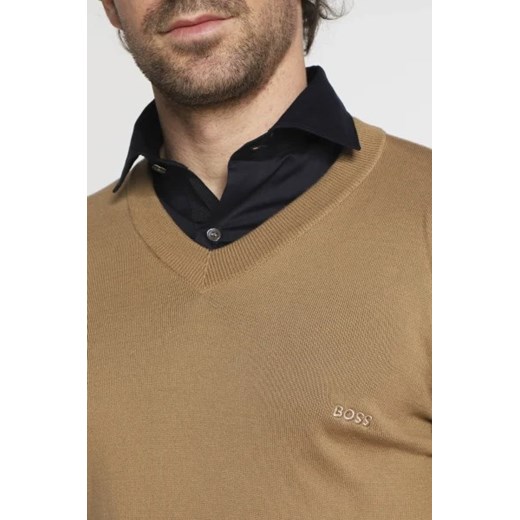 Sweter męski BOSS HUGO z bawełny z dekoltem w serek