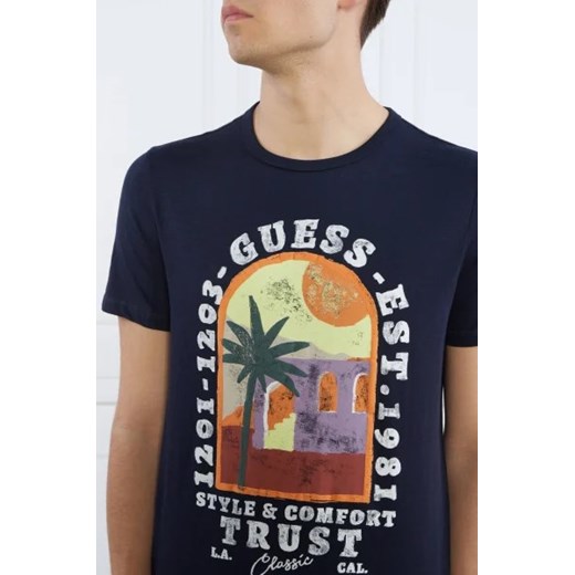 GUESS JEANS T-shirt PALM WINDOW | Slim Fit L wyprzedaż Gomez Fashion Store