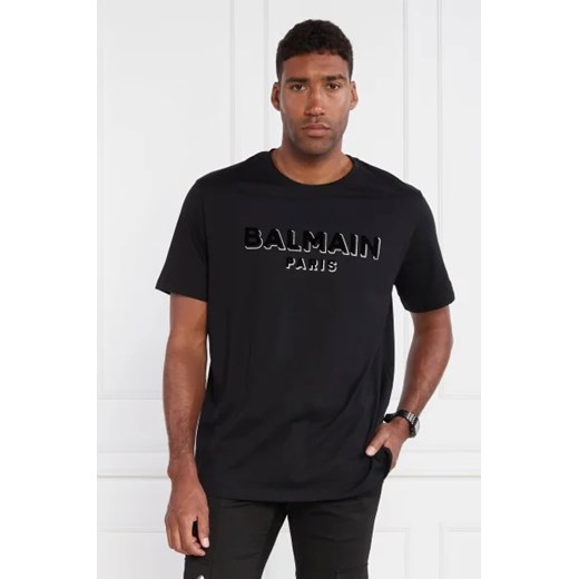 T-shirt męski BALMAIN czarny z krótkim rękawem 
