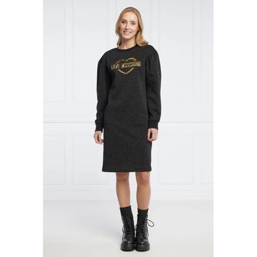 Sukienka Love Moschino z długim rękawem mini prosta 