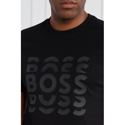 T-shirt męski BOSS HUGO czarny w stylu młodzieżowym bawełniany 