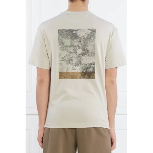 T-shirt męski beżowy Calvin Klein z krótkimi rękawami 