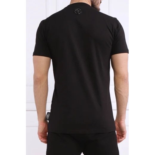 Czarny t-shirt męski Plein Sport z krótkimi rękawami 