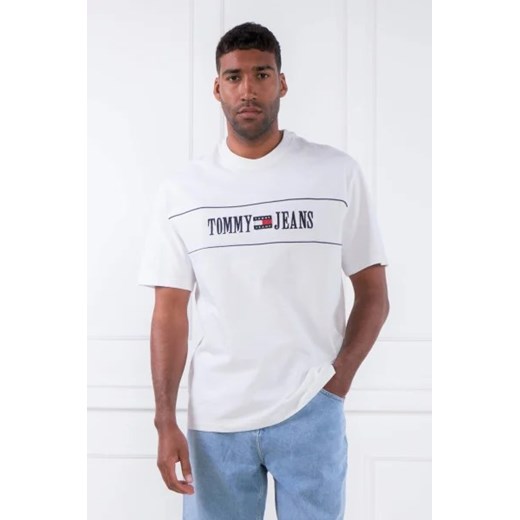 T-shirt męski Tommy Jeans biały z krótkim rękawem 