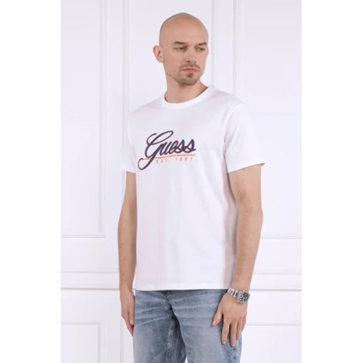 GUESS JEANS T-shirt SS CN GUESS 3D EMBRO | Regular Fit L promocja Gomez Fashion Store