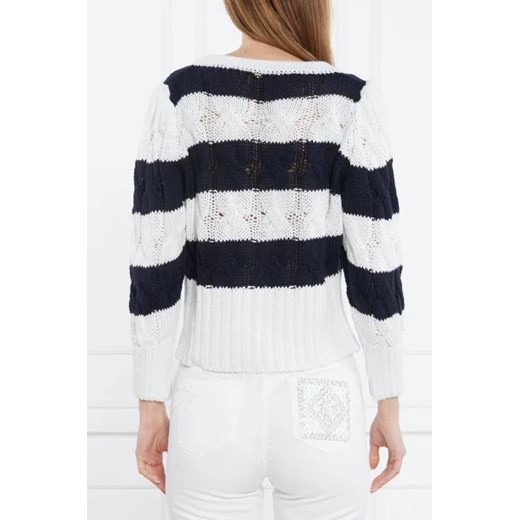 Sweter damski Liu Jo z dekoltem w serek z bawełny