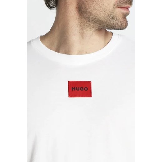 T-shirt męski Hugo Boss z napisem bawełniany z długimi rękawami