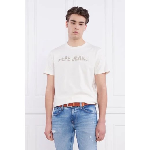 T-shirt męski biały Pepe Jeans z krótkim rękawem 