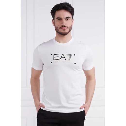T-shirt męski Emporio Armani z napisami z krótkim rękawem